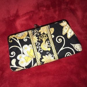 Vera Bradley Double Kisslock Snap Clutch Wallet Retired RARE